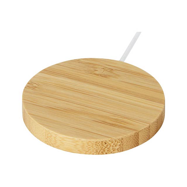 Atra 10W bamboo magnetic wireless charging pad - beige