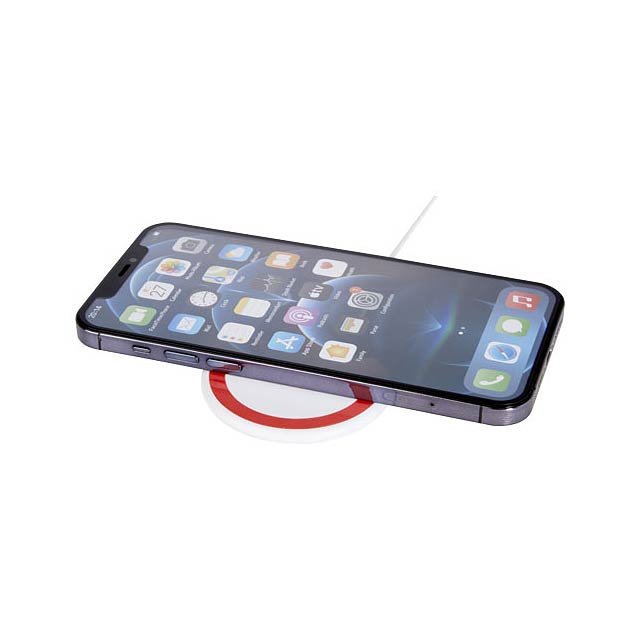 Peak 10W magnetic wireless charging pad - transparent red