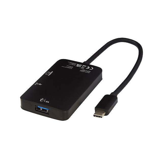 ADAPT aluminum Type-C  multimedia adapter (USB-A/Type-C/HDMI) - black