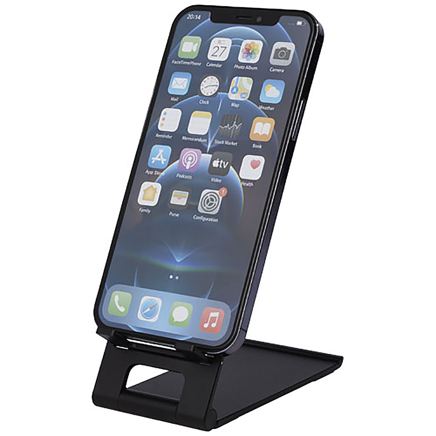 Rise slim aluminium phone stand - black