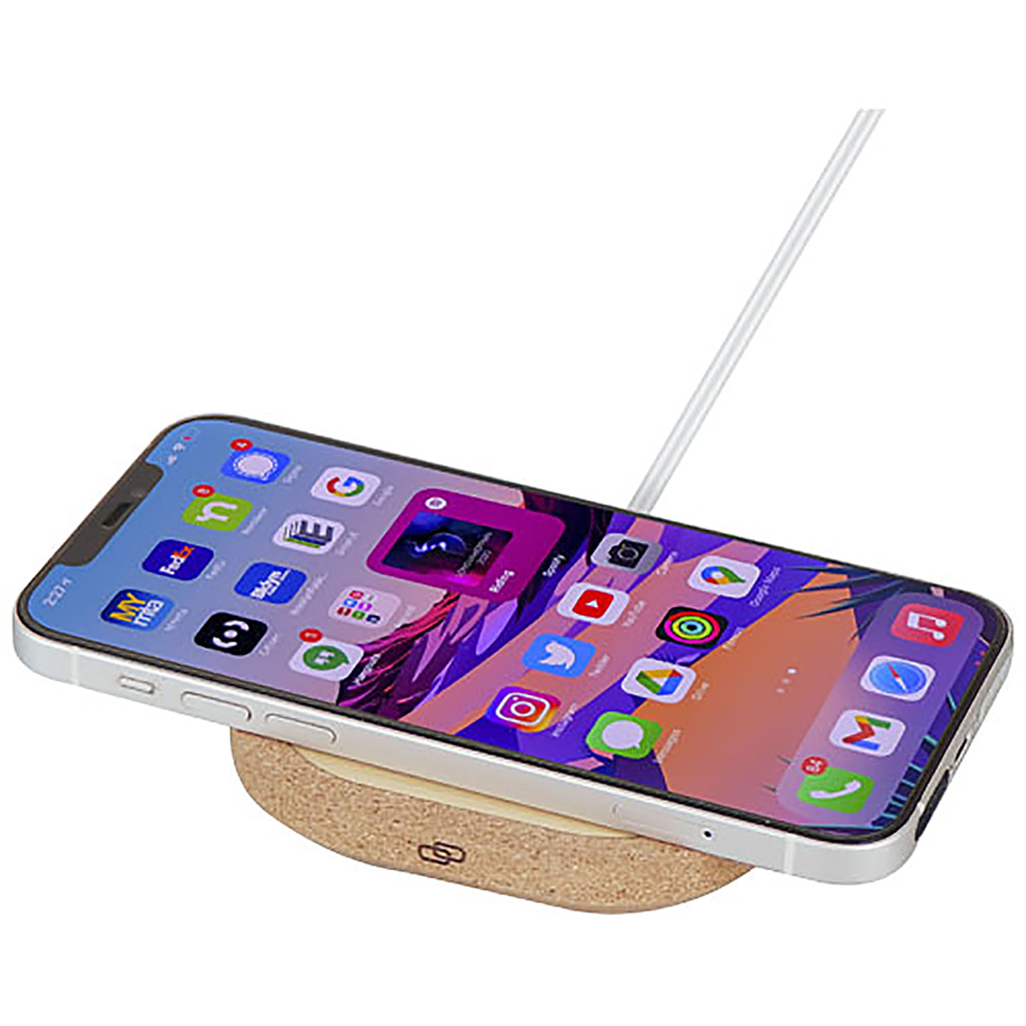 Cerris 15W cork wireless charging pad - beige