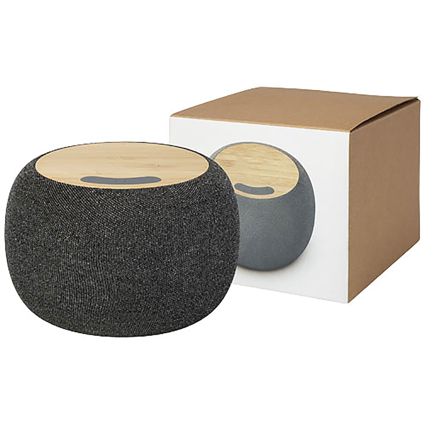 Ecofiber bamboo/RPET Bluetooth® speaker and wireless charging pad - grey