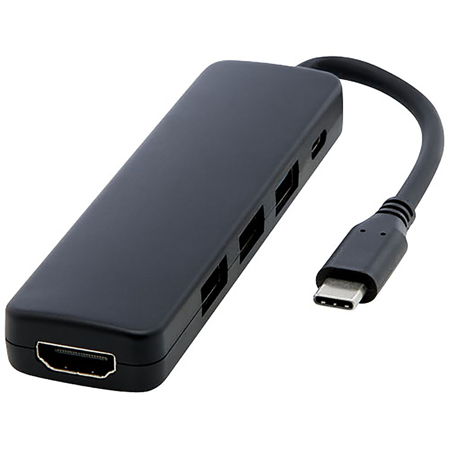 Loop Multimediální adaptér USB 2.0-3.0 s portem HDMI z recyklovaného plastu RCS - černá