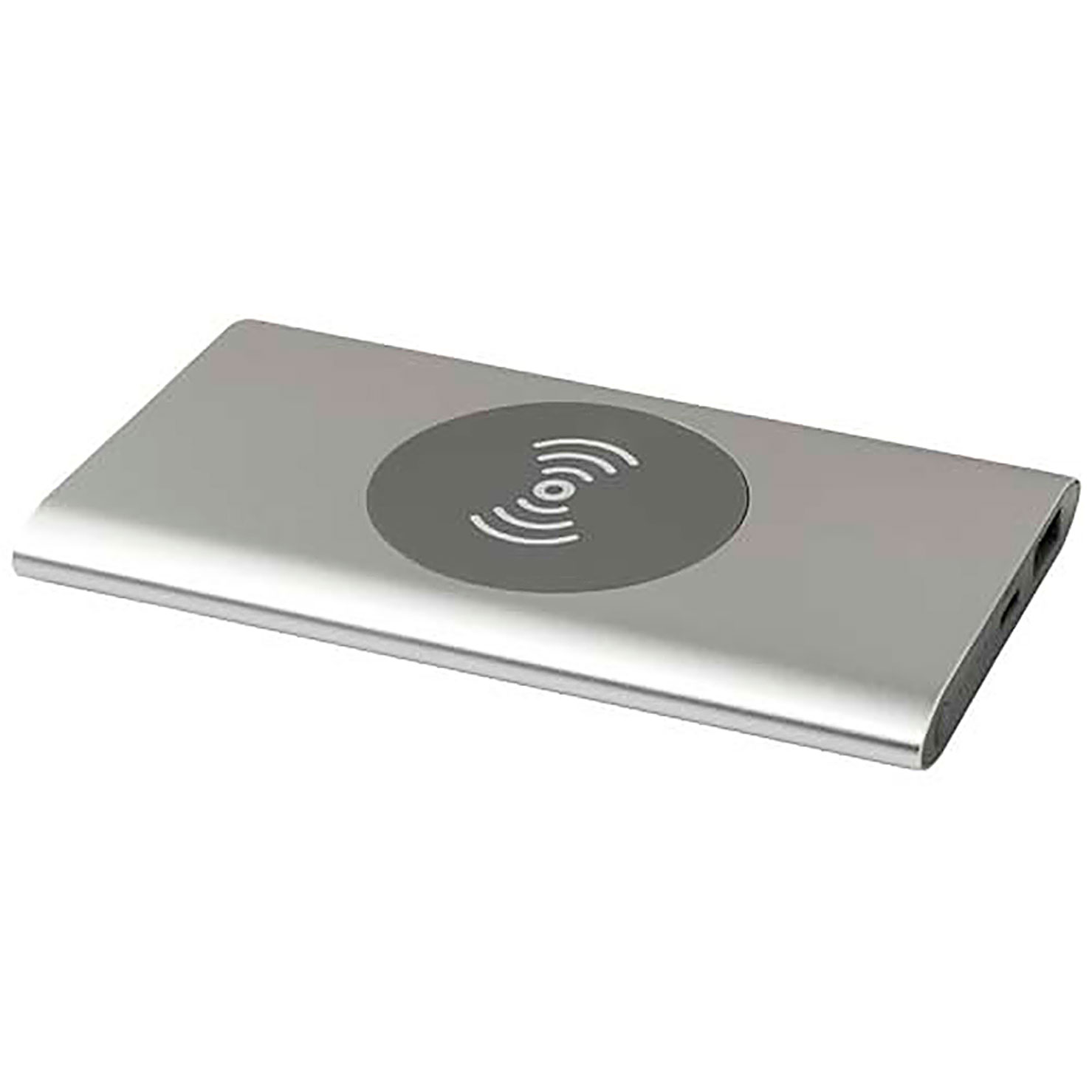 Juice 4000 mAh Type-C recycled aluminium wireless power bank  - silver