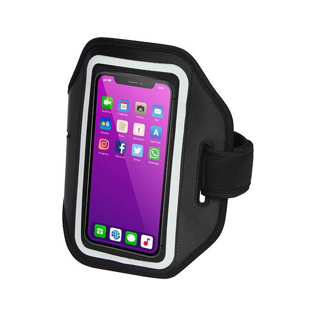 Haile reflektierendes Smartphone Armband mit transparenter Abdeckung - schwarz