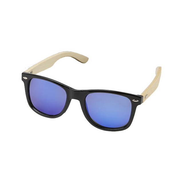 Taiyō rPET/bamboo mirrored polarized sunglasses in gift box - wood