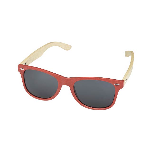 Sun Ray bamboo sunglasses - transparent red
