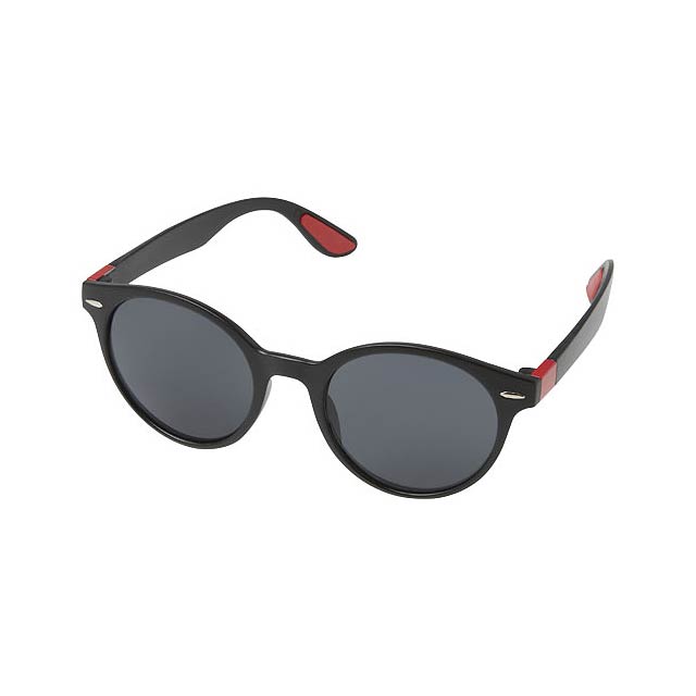 Kulaté trendy sluneční brýle Steven - transparentní červená
