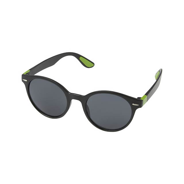 Steven round on-trend sunglasses - lime