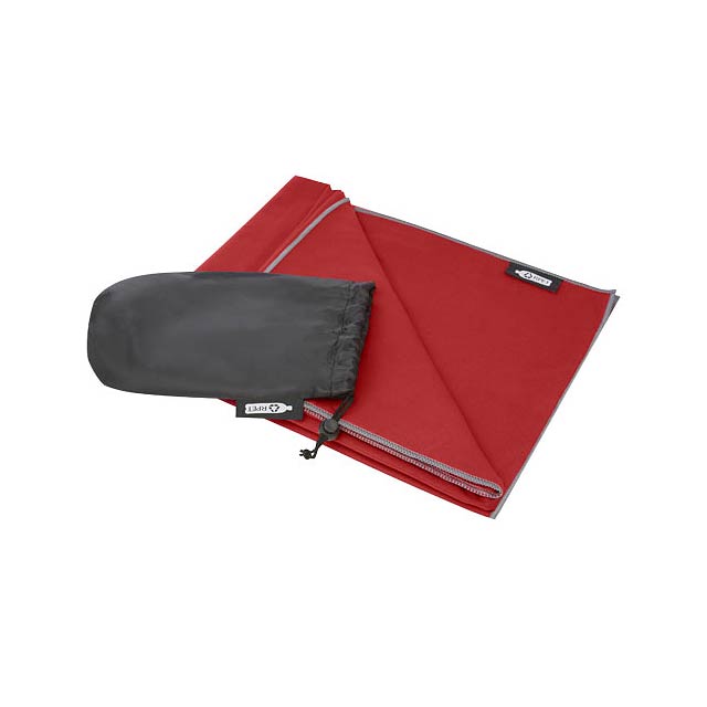 Pieter ultraleichtes und schnell trocknendes Handtuch aus rPET - Transparente Rot