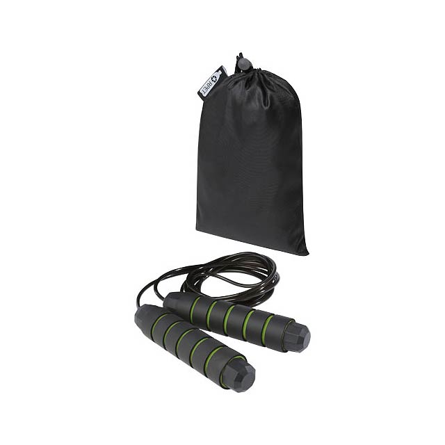 Austin soft skipping rope in recycled PET pouch - green