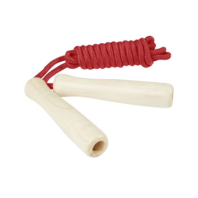 Jake wooden skipping rope for kids - transparent red