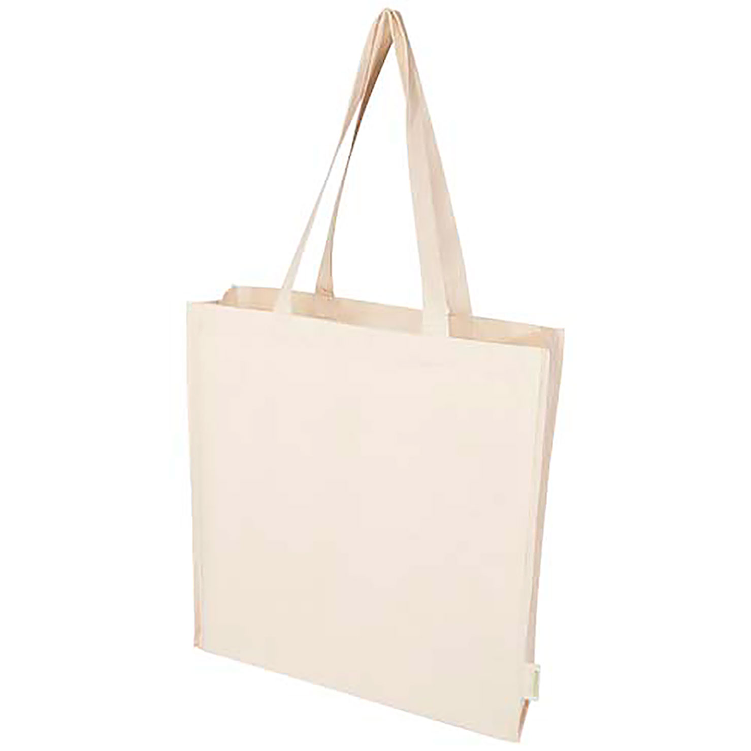 Orissa 180 g/m² Tragetasche mit Seitenfalte aus Bio-Baumwolle 14L - Beige