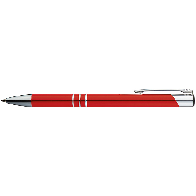 Kovové guľôčkové pero - červená