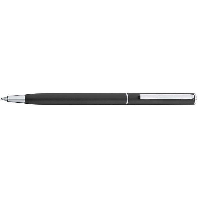 Guľôčkové pero Slimline z plastu - čierna