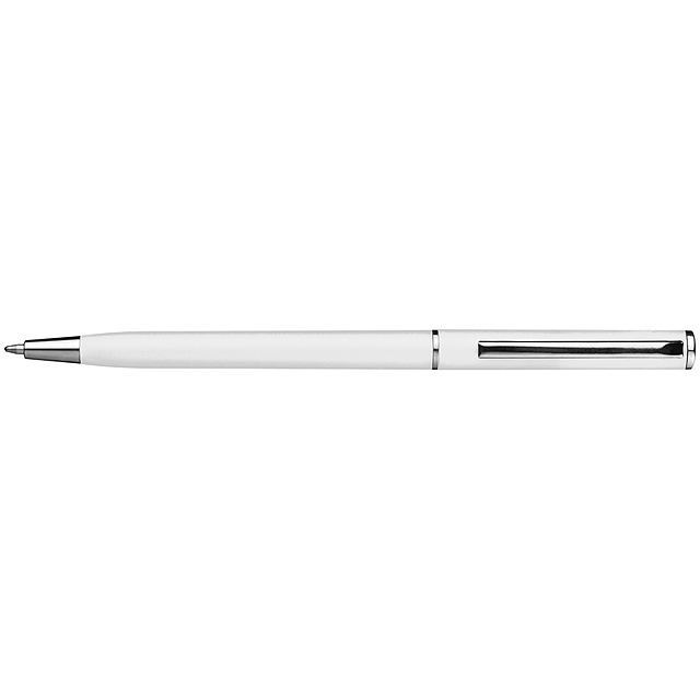 Kugelschreiber Slim Line aus Plast - Weiß 