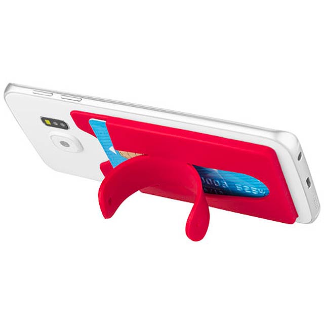 Stue silicone smartphone stand and wallet - red