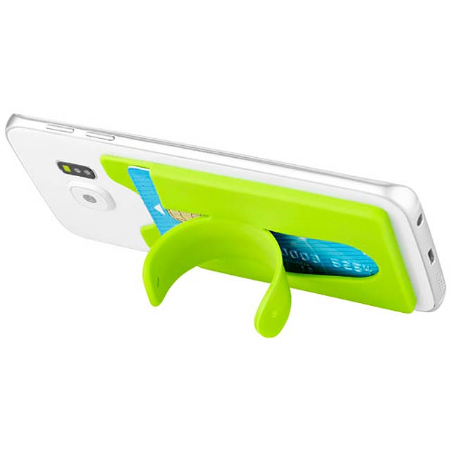 Stue silicone smartphone stand and wallet - lime