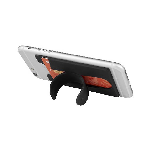 Stue silicone smartphone stand and wallet - black