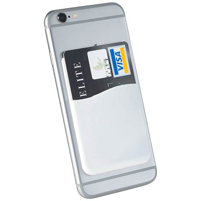Slim card wallet accessory for smartphones - white