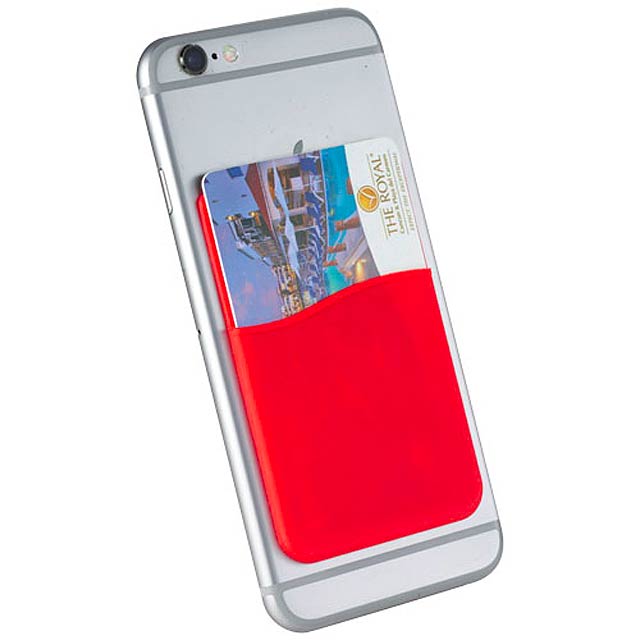 Slim card wallet accessory for smartphones - red