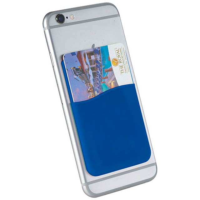 Slim card wallet accessory for smartphones - royal blue