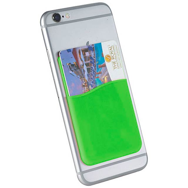 Slim card wallet accessory for smartphones - lime