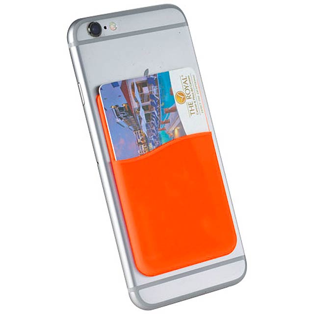 Slim card wallet accessory for smartphones - orange