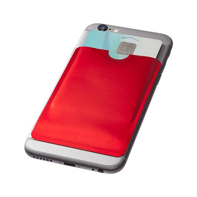 Pouzdro na karty RFID k chytrému telefonu - transparentní červená