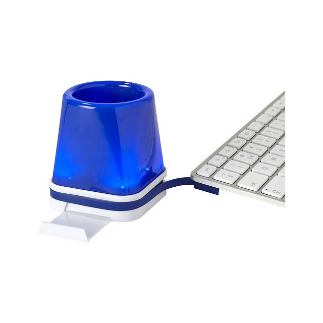 Shine 4-in-1 USB Schreibtisch Hub - blau