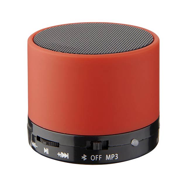 Duck Zylinder Bluetooth® Lautsprecher mit gummierter Oberfläche - Transparente Rot