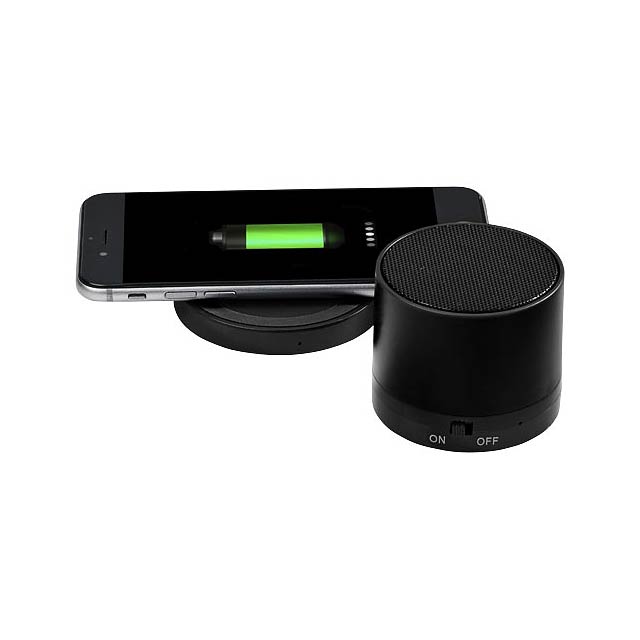 Cosmic Bluetooth® speaker and wireless charging pad - black