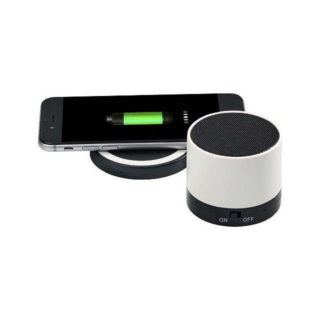 Cosmic Bluetooth® reproduktor s bezdrátovou nabíjecí podložkou - bílá