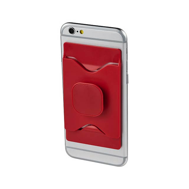 Purse mobile phone holder with wallet - transparent red