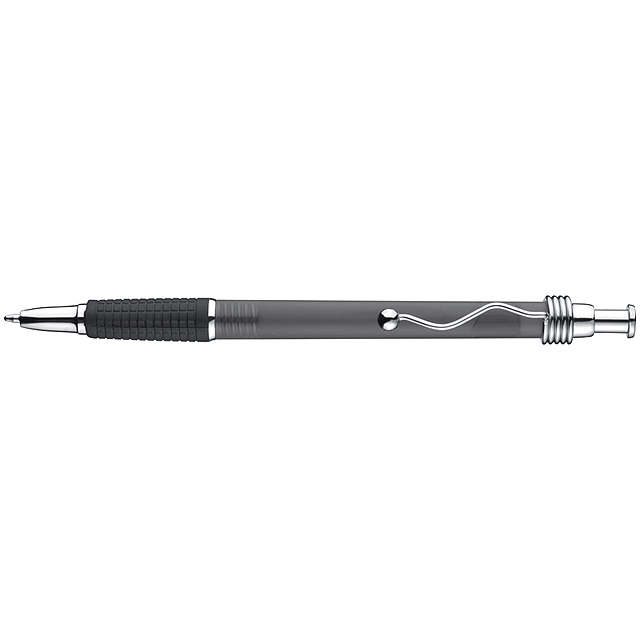Frosted ball pen with metal clip - grey