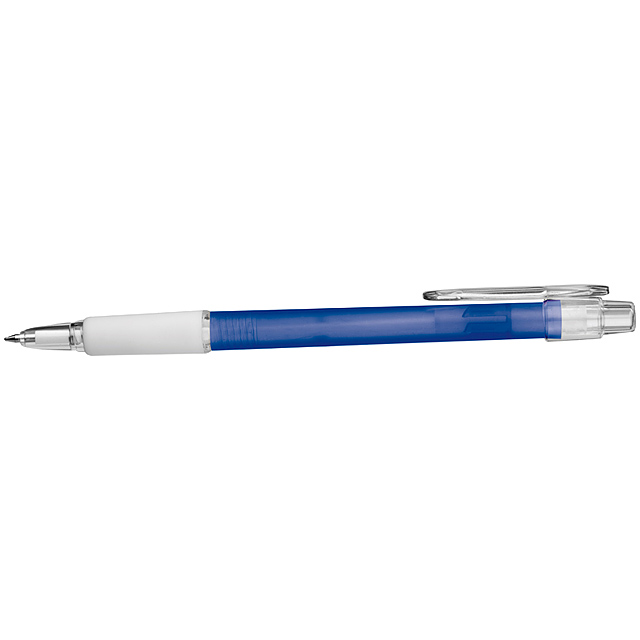 Frosted ball pen with Guma grip. - blue