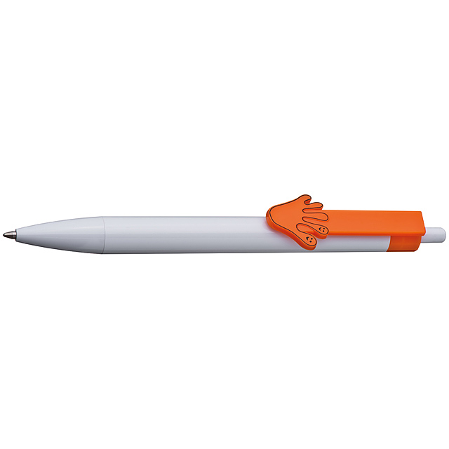 Ball pen with clip hands 2D - orange