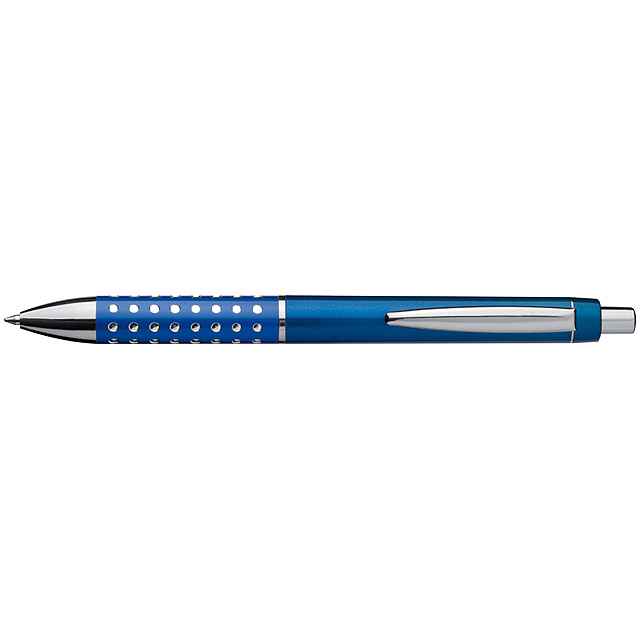 Plastic ball pen with sparkling dot grip zone - blue