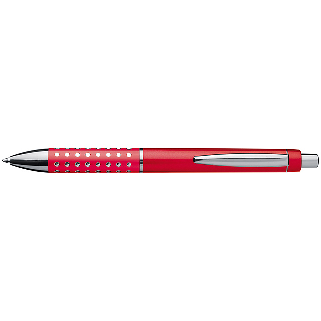 Plastic ball pen with sparkling dot grip zone - red
