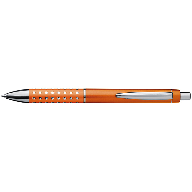 Plastic ball pen with sparkling dot grip zone - orange