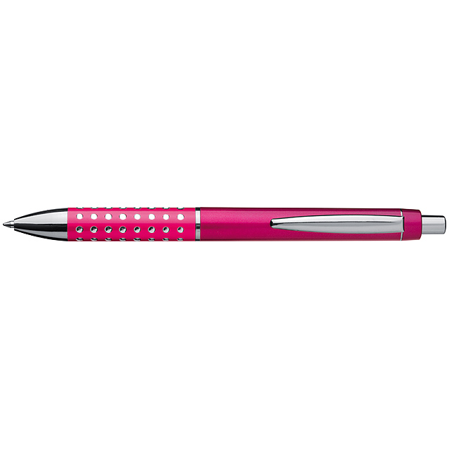 Plastic ball pen with sparkling dot grip zone - pink