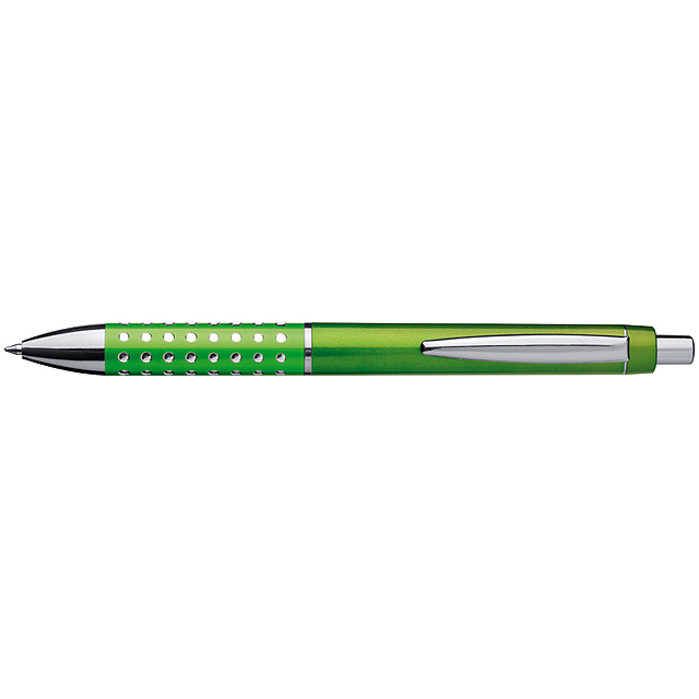 Plastic ball pen with sparkling dot grip zone - lime