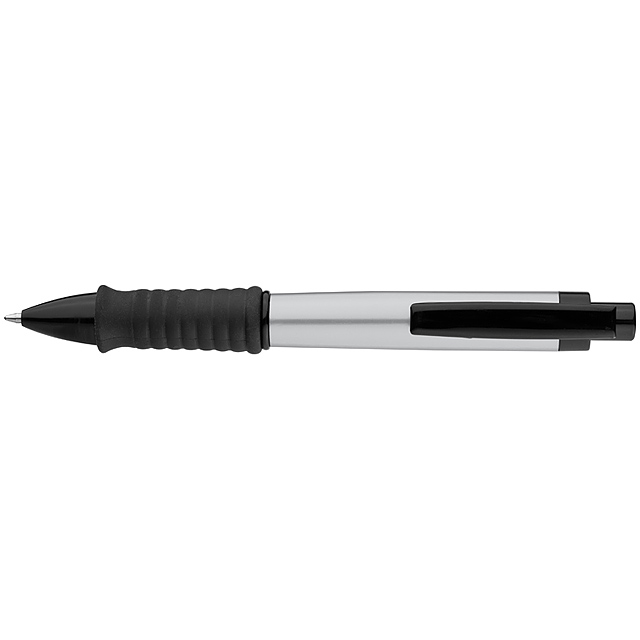 Aluminium ball pen with black Guma grip zone - grey