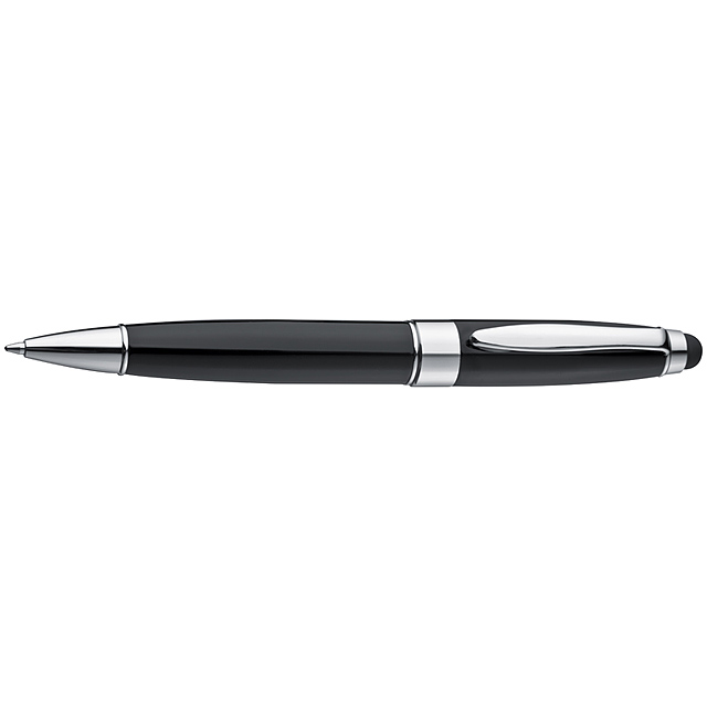 Metal ball pen with touch pad function - black