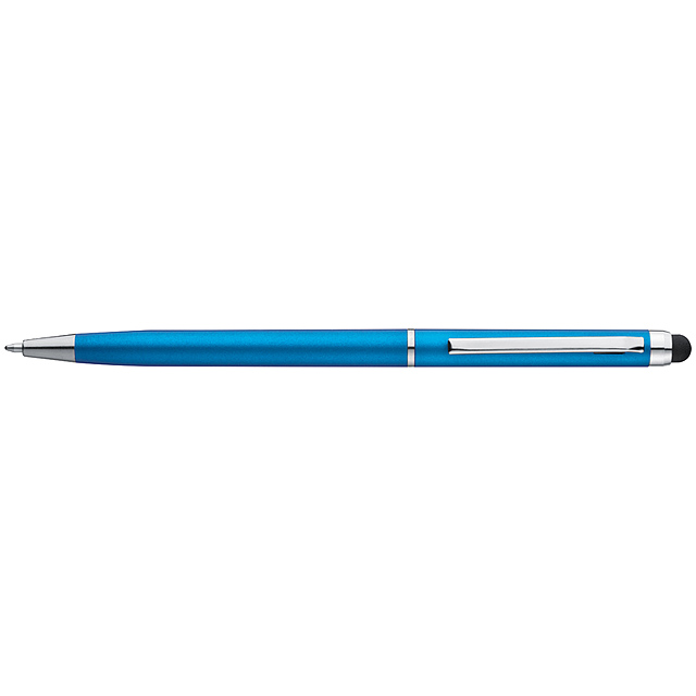 Plastic ball pen with touch function - baby blue