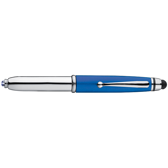 Ball pen with touch function and LED - blue