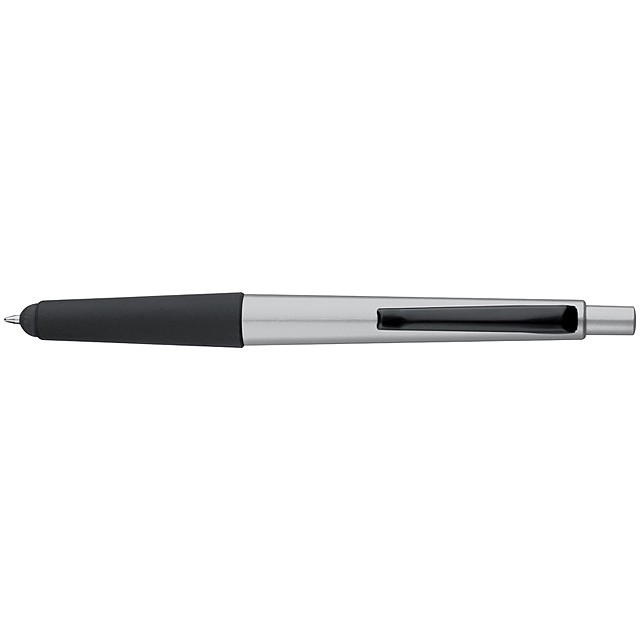 Kugelschreiber aus Plast mit Touchpad - Grau