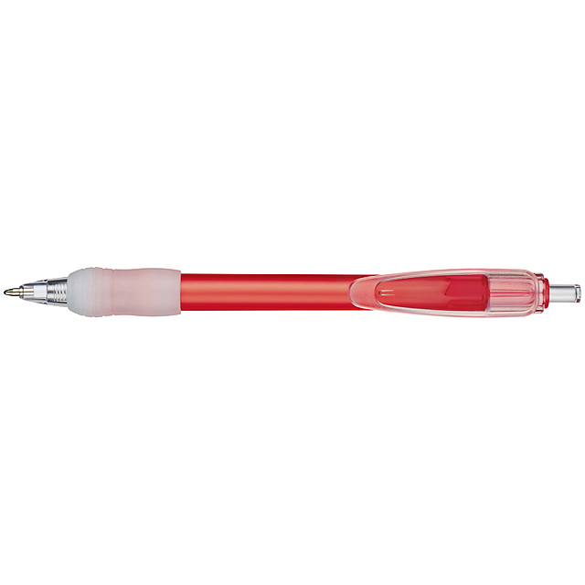 Kuličkové pero s velkým klipem - červená
