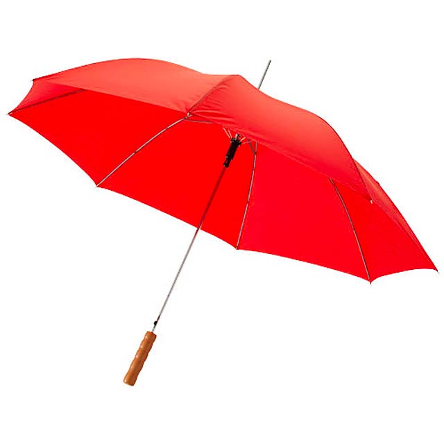 Lisa 23" auto open umbrella with wooden handle - red