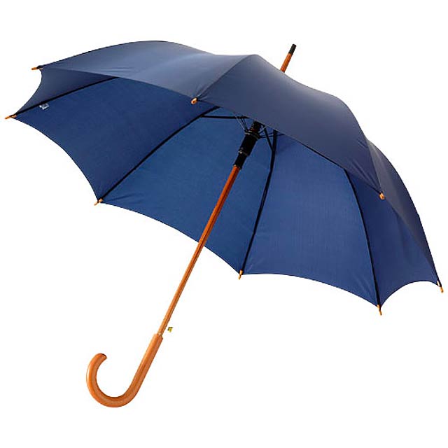 Kyle 23" auto open umbrella wooden shaft and handle - blue